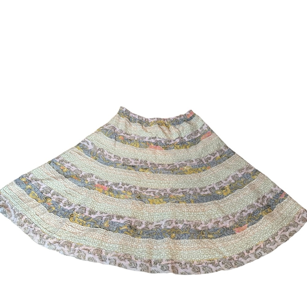 Boom Shankar Skirt Womens Pastel Multi Pattern Stripe Cotton Boho Hippie Sz XS/S